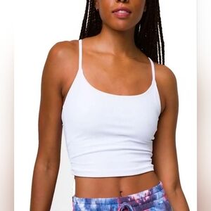 Onzie Cami Belle Crop Tank Top White Size M/L